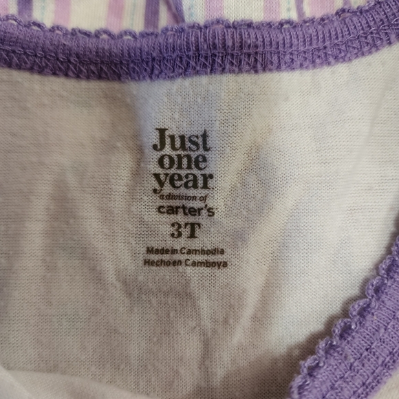 3T purple and cream "kisses" pajama set - Picture 3 of 8